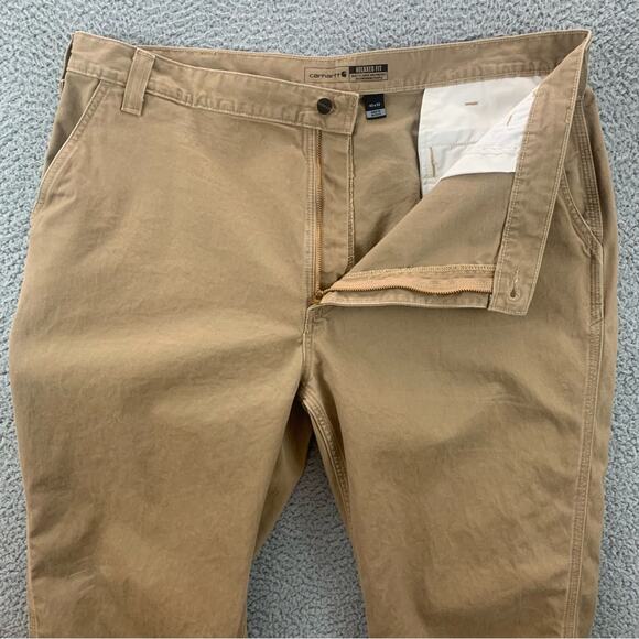 Carhartt Relaxed Fit Twill 5-Pocket Work Dark Khaki Pants Men's   -  Size:   42 - Picture 8 of 16